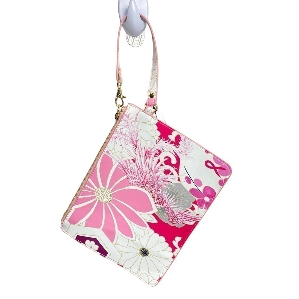 CHICO’S FLORAL PRINTED ZIP ACCESSORIES POUGH WRISTLET.